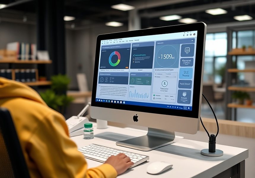 Equipo de desarrollo trabajando en el software del terminal